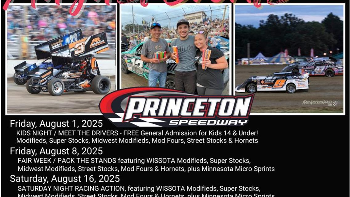 August Events at Princeton Speedway