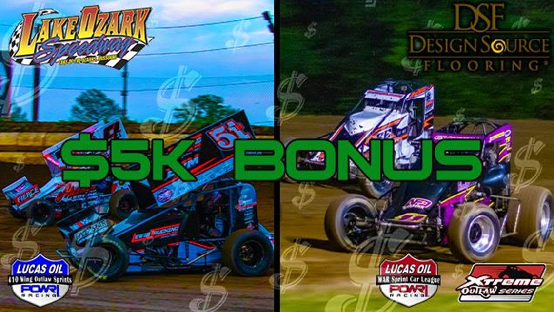 $5K Bonus for Lake Ozark Speedway 410 Nationals: Wing &amp; Non-Wing