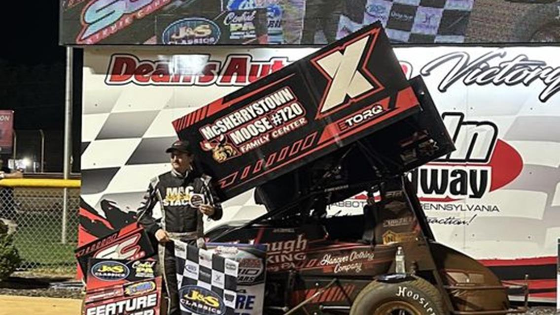 MATT CAMPBELL CLINCHES BARRY SKELLY MEMORIAL VICTORY WITH THRILLING LAST CORNER PASS; Andy Best Wires 358 Sprint Field for Win