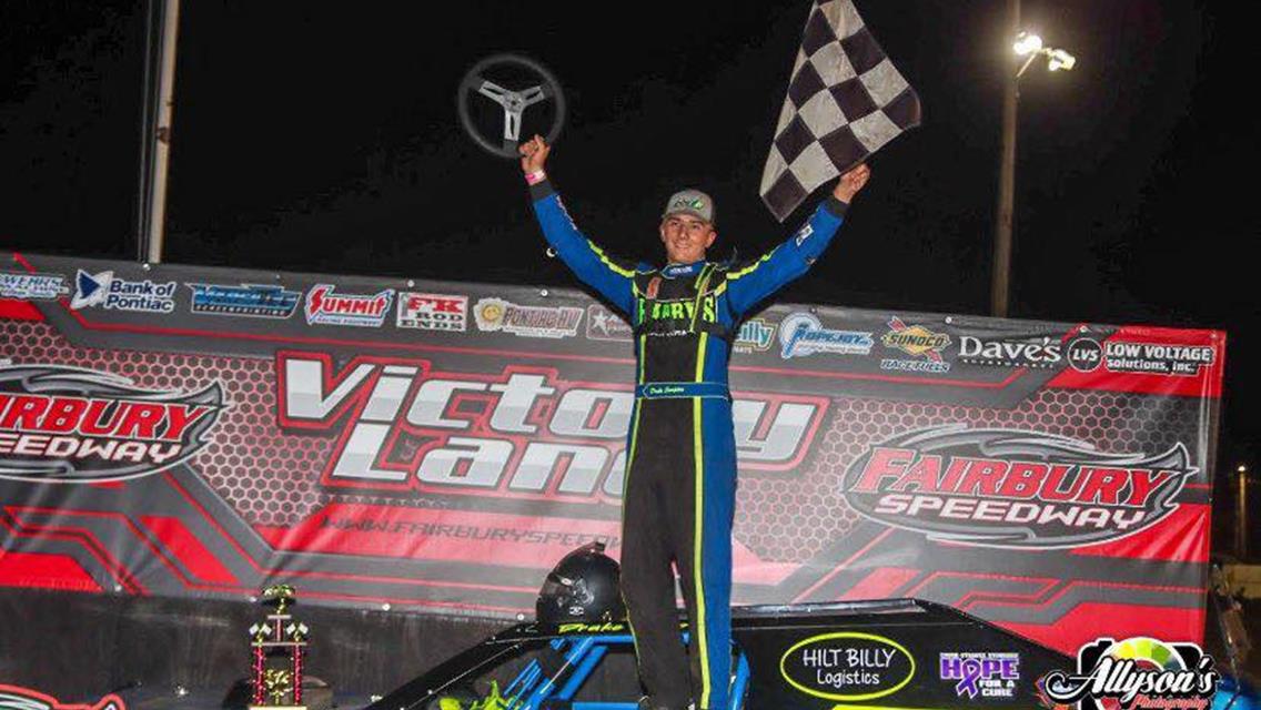 Drake Compton swept the weekend in the Hobby Mod division at Fairbury Speedway with two wins on Saturday, August 23.
