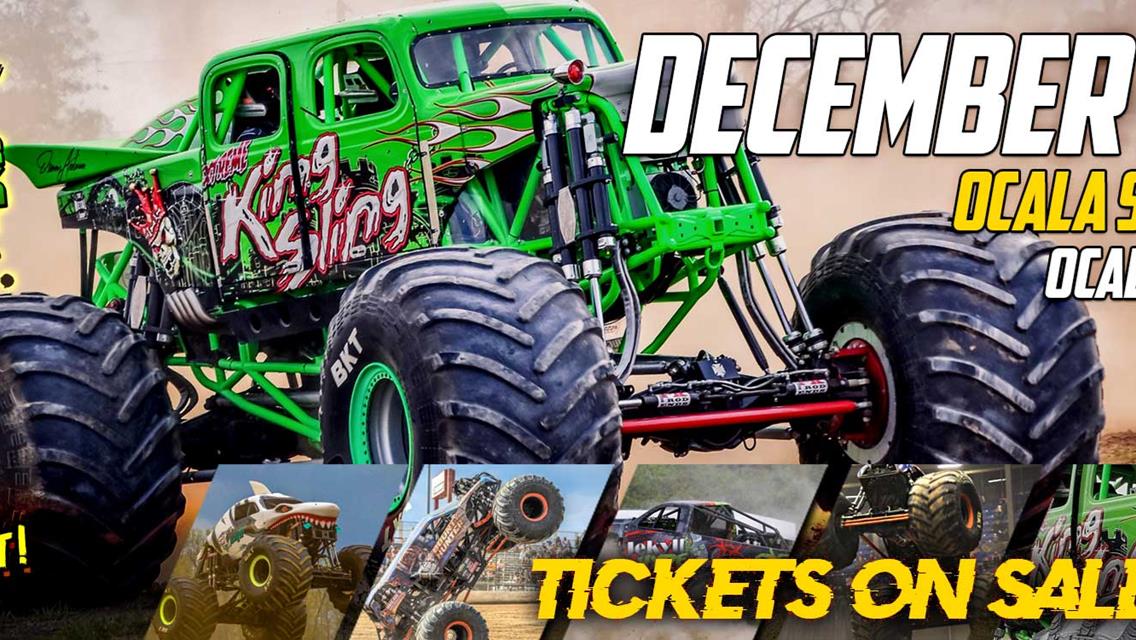 The 2X Monster Truck Tour Invades Bubba Raceway Park Saturday, December 14th!