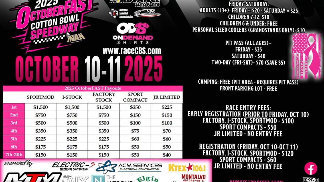 OCTOBERFAST 2025 PAYOUT AND TICKET INFO IS HERE!