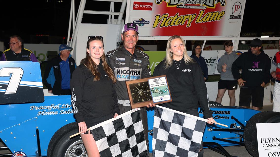 Sitterly Debuts New Hawk Jr. Chassis, Dominates for Ninth Career Shampine Memorial Win at Oswego