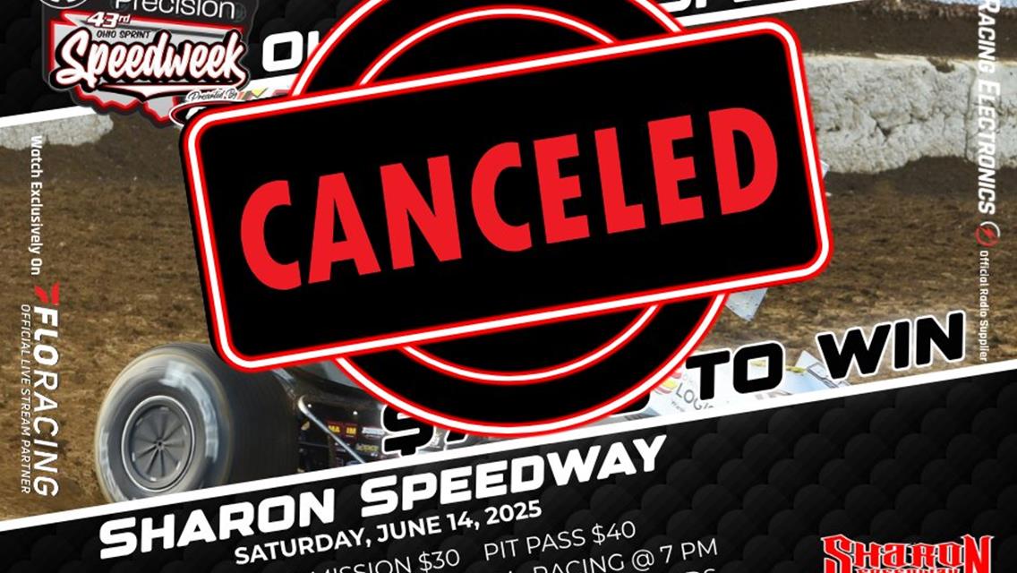 RAIN CONTINUES TO WREAK HAVOC IN 2025 AT SHARON WASHING OUT OHIO SPRINT SPEEDWEEK ON SATURDAY