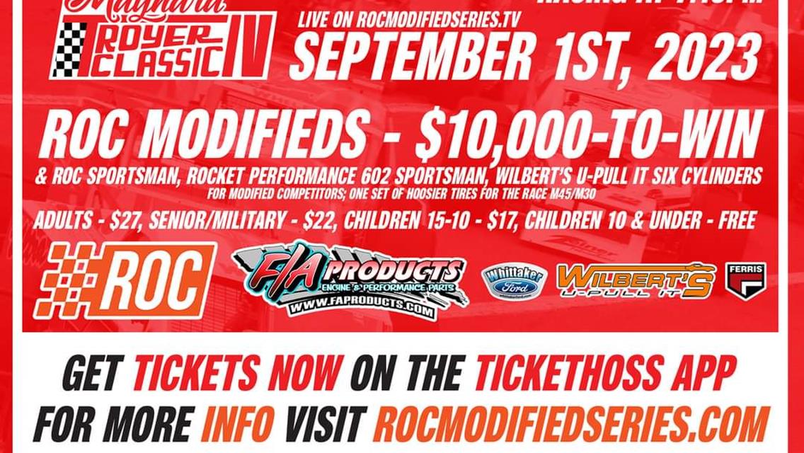 THE F/A PRODUCTS MAYNARD TROYER CLASSIC IV SET TO PAY $10,000-TO-WIN FOR  RACE OF CHAMPIONS MODIFIED SERIES