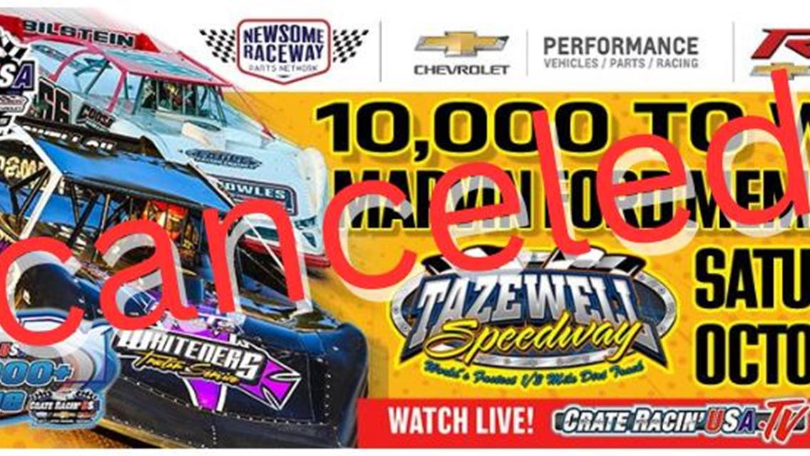 Tazewell Speedway Marvin Ford Memorial Event Canceled