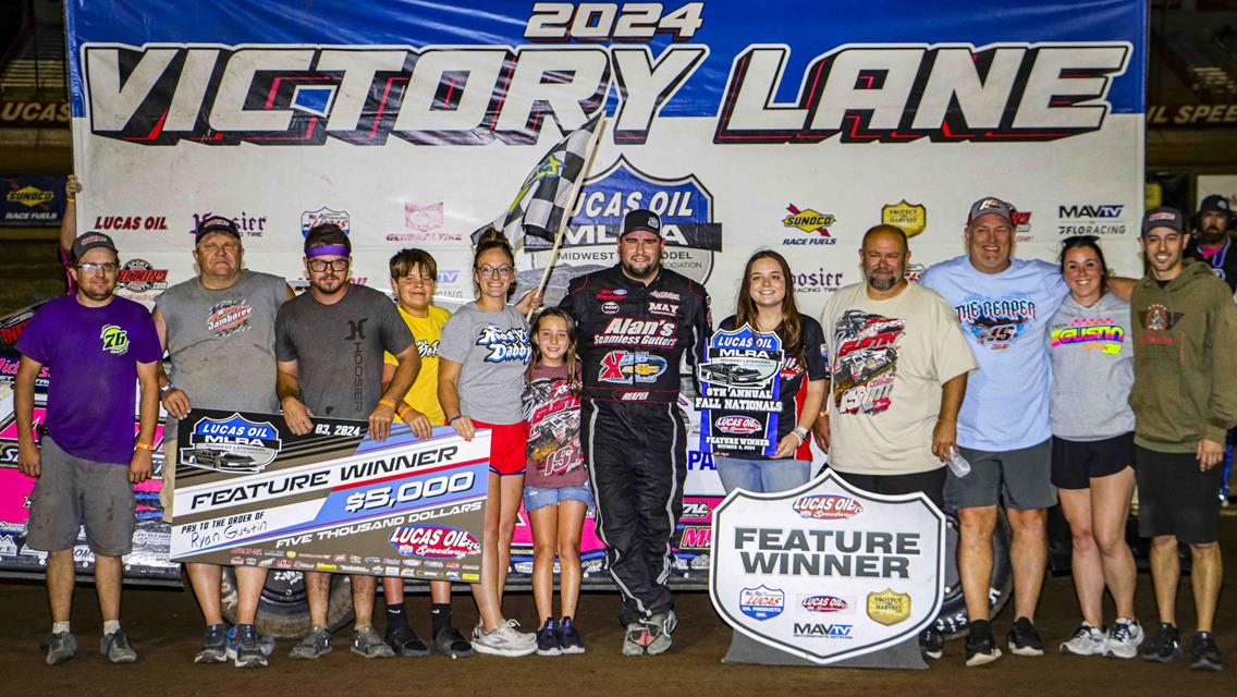 Gustin outduels Chris Simpson for Night 1 victory at Lucas Oil MLRA Fall Nationals at Lucas Oil Speedway