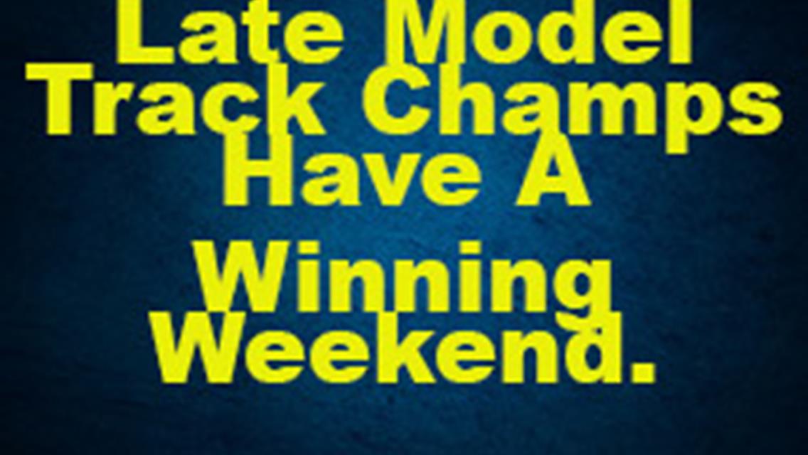 5 Flags Late Model Track Champs both win Saturday Night.