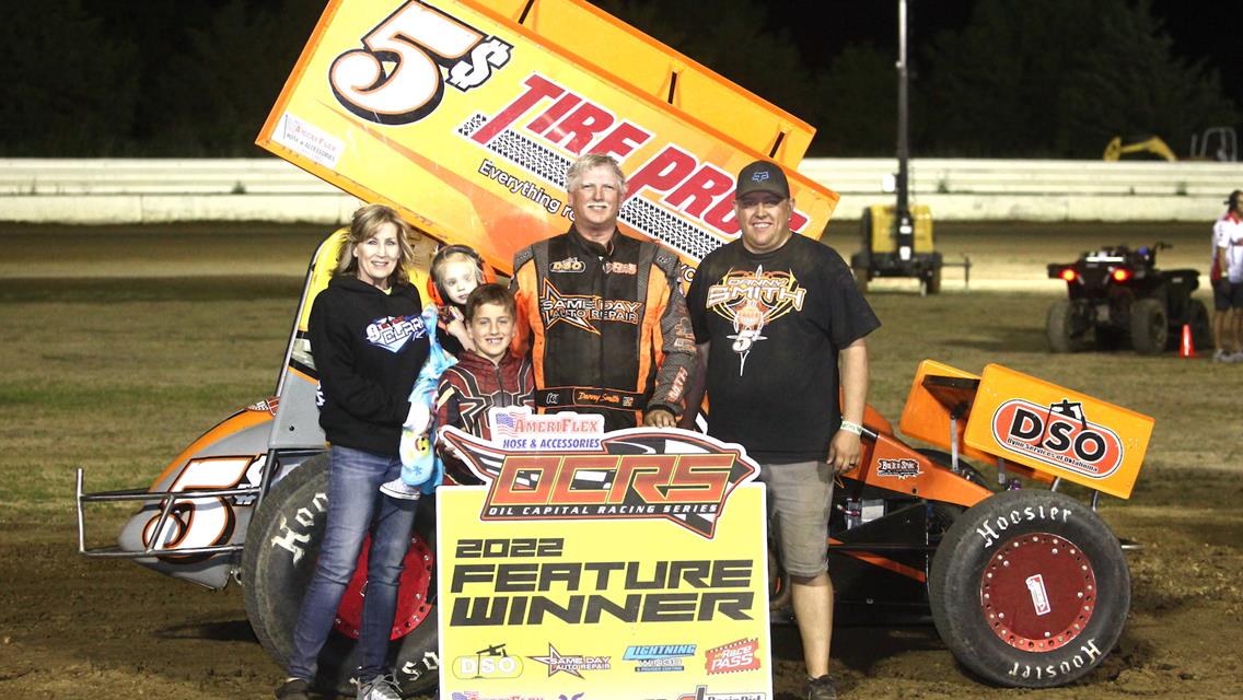 Smith out duels stepson to win OCRS feature at Tulsa Speedway