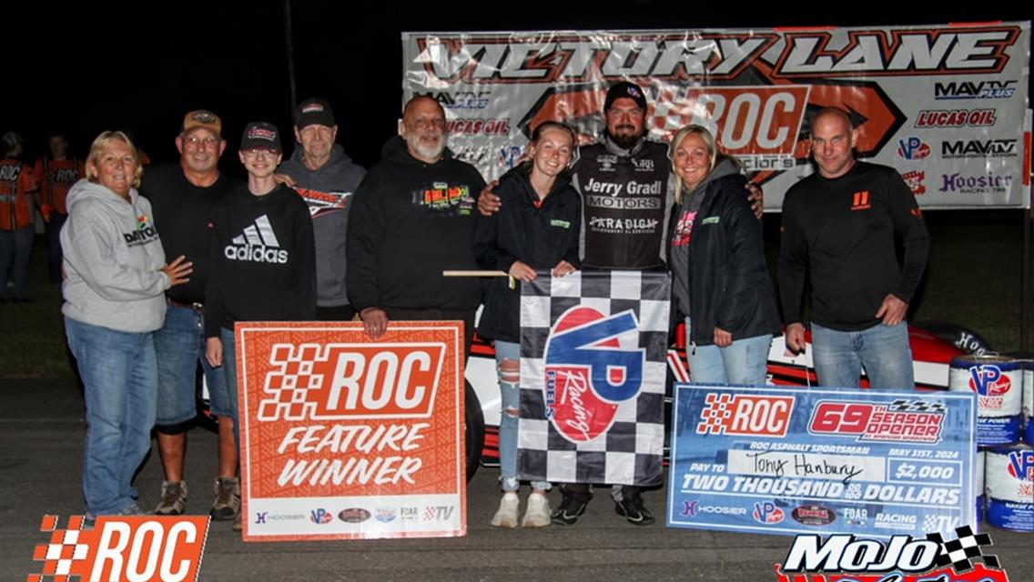 TONY HANBURY RETURNS TO RACE OF CHAMPIONS VICTORY LANE IN ROC SPORTSMAN COMPETITION AT 69TH ANNUAL SPENCER SPEEDWAY OPENER