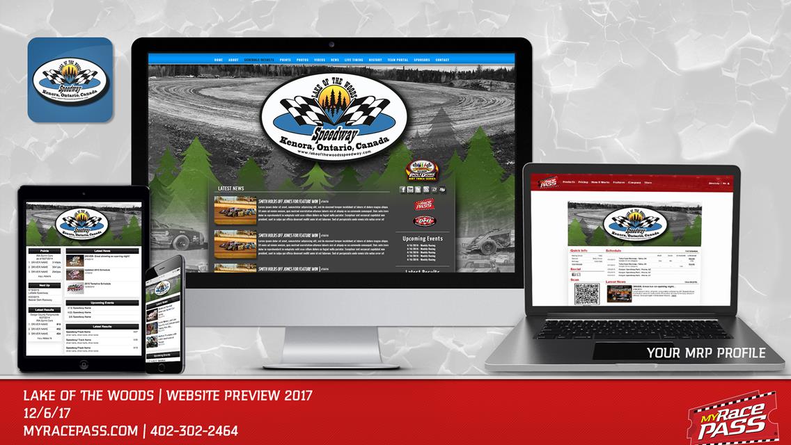 MyRacePass Generates Track Website for Lake of the Woods Speedway