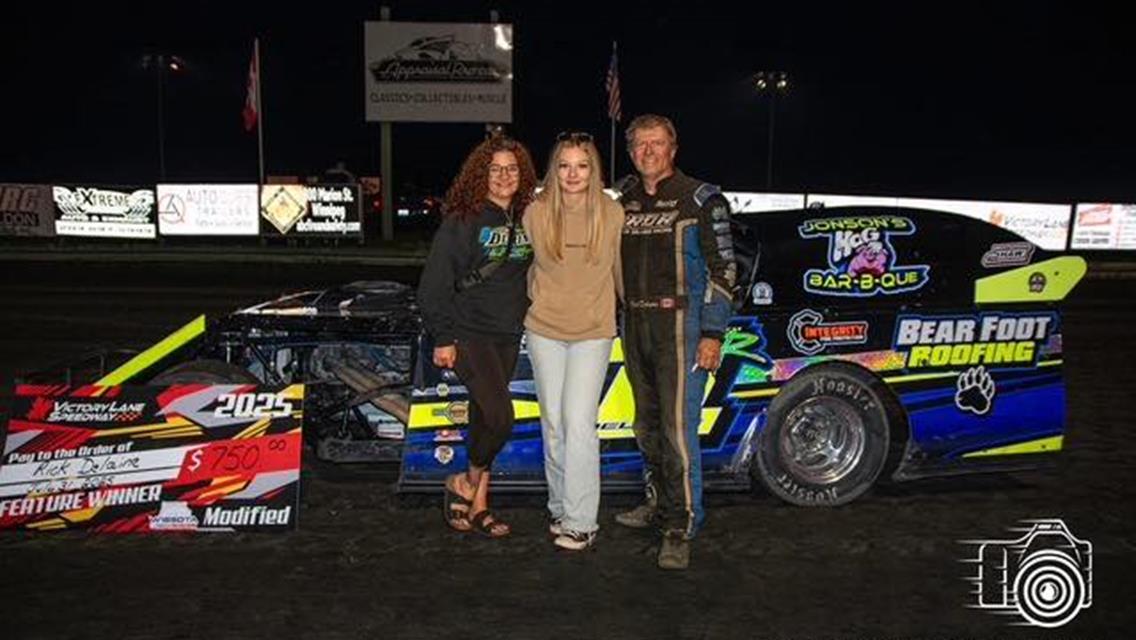 Rick Delaine&#39;s latest triumph came at Victory Lane Speedway on Thursday, July 31.