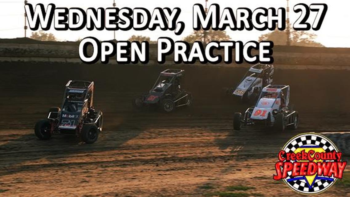 Open Practice Scheduled for Creek County Speedway on Wednesday, March 27th