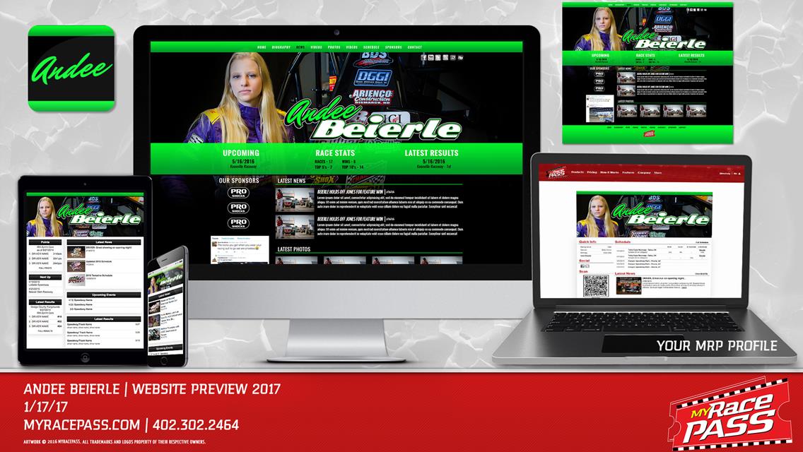 MyRacePass Produces Pro Platinum Package for Andee Beierle