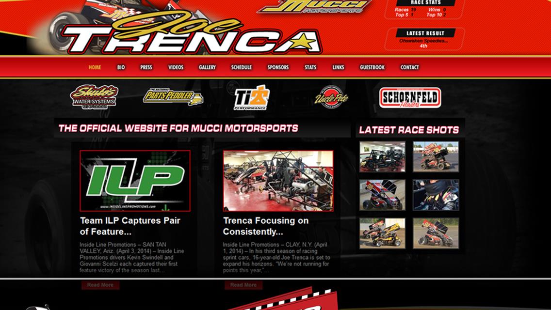 Driver Websites Creates Website for Mucci Motorsports Driver Joe Trenca