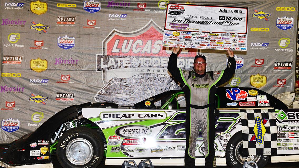 Jason Feger Wins First Career Lucas Oil Late Model Dirt Series Event at Hamilton County