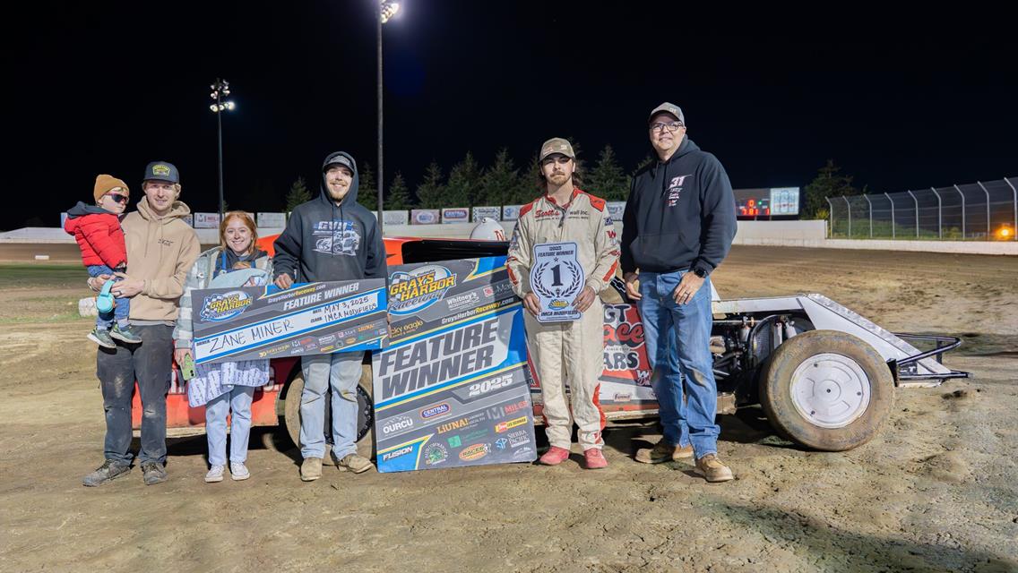 Zane Miner, Samuel Strange, Alex Peck, and Austin Kerrigan victorious at Grays Harbor Raceway