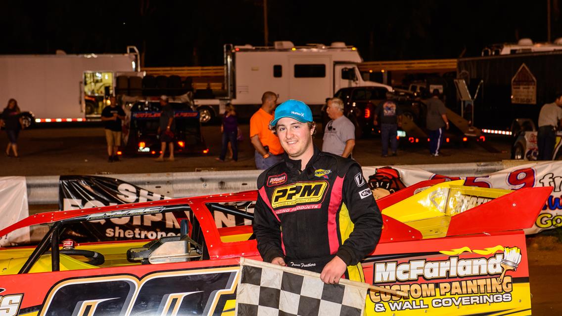 TREVER FEATHERS TAKES DAD’S CAR TO DOMINATING LATE MODEL WIN