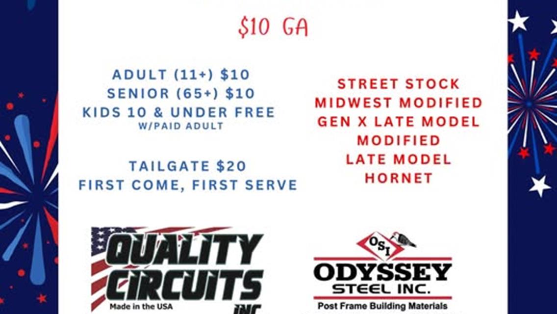 Racing and Fireworks this Friday July 4th