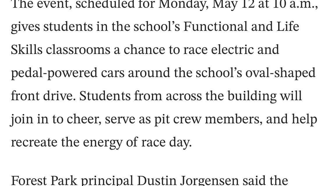 It&#39;s Race Day @ Forest Park Elementary School
