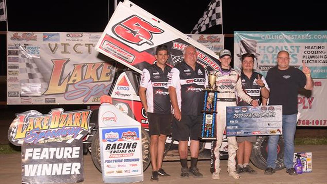 Ryan Timms Tames Lake Ozark in Inaugural POWRi 410 Wing Outlaw Feature