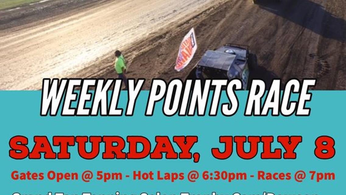 Join us tonight Saturday, July 8th for Weekly Racing!