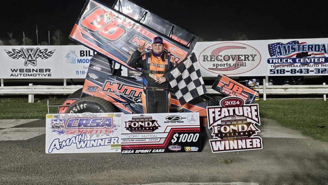 Hutton Steals Win From Trombley in Last Lap Pass at Fonda