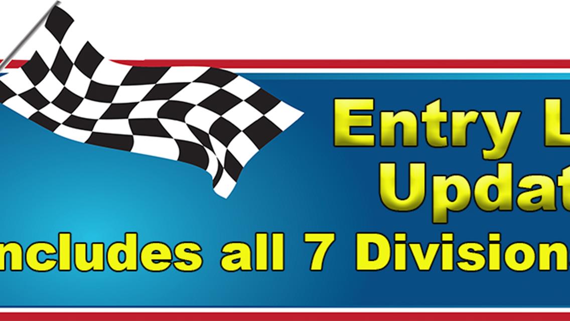 Entries for all 7 Divisions up thru Wednesday   Nov 27th.