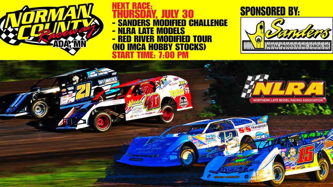 July 30 - Sanders Modified Challenge | NLRA Late Models | Red River Modified Tour | (No IMCA Hobby Stocks)