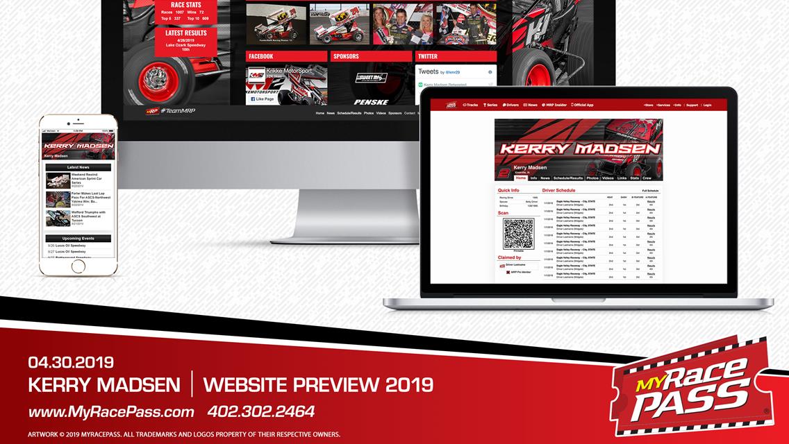 MyRacePass Creates New Driver Website for Kerry Madsen