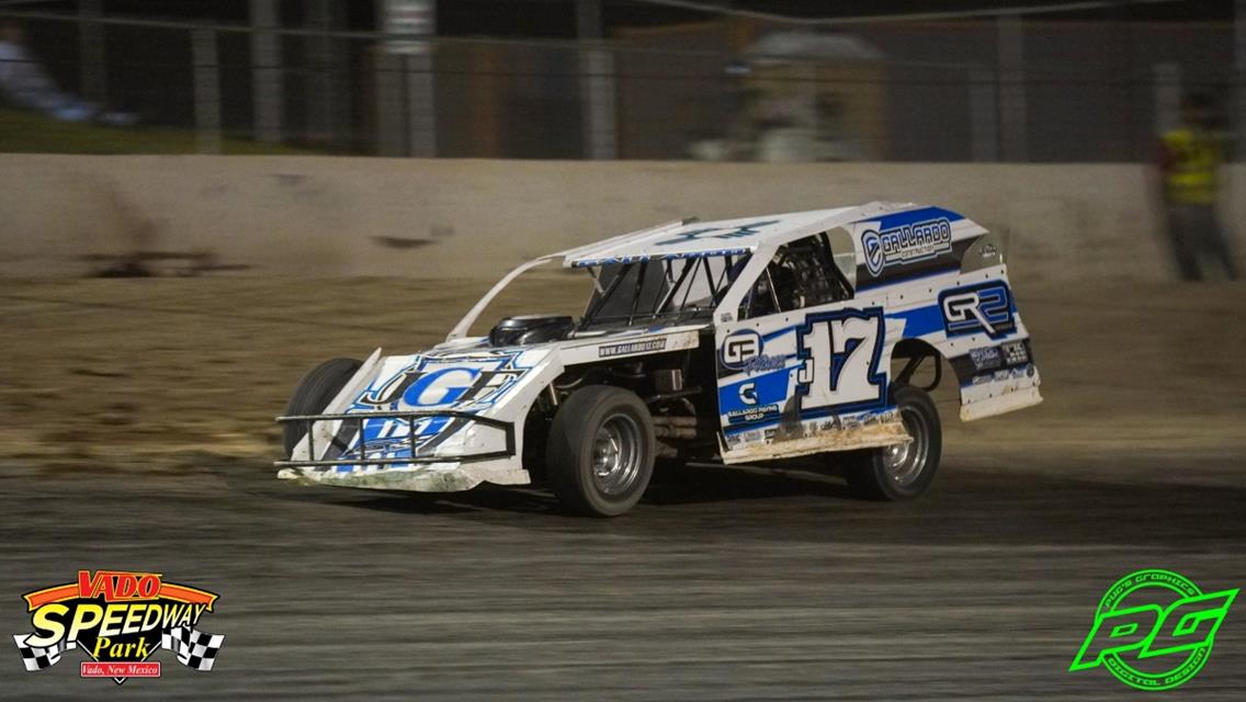 Jake Gallardo visits victory lane at Vado Speedway Park