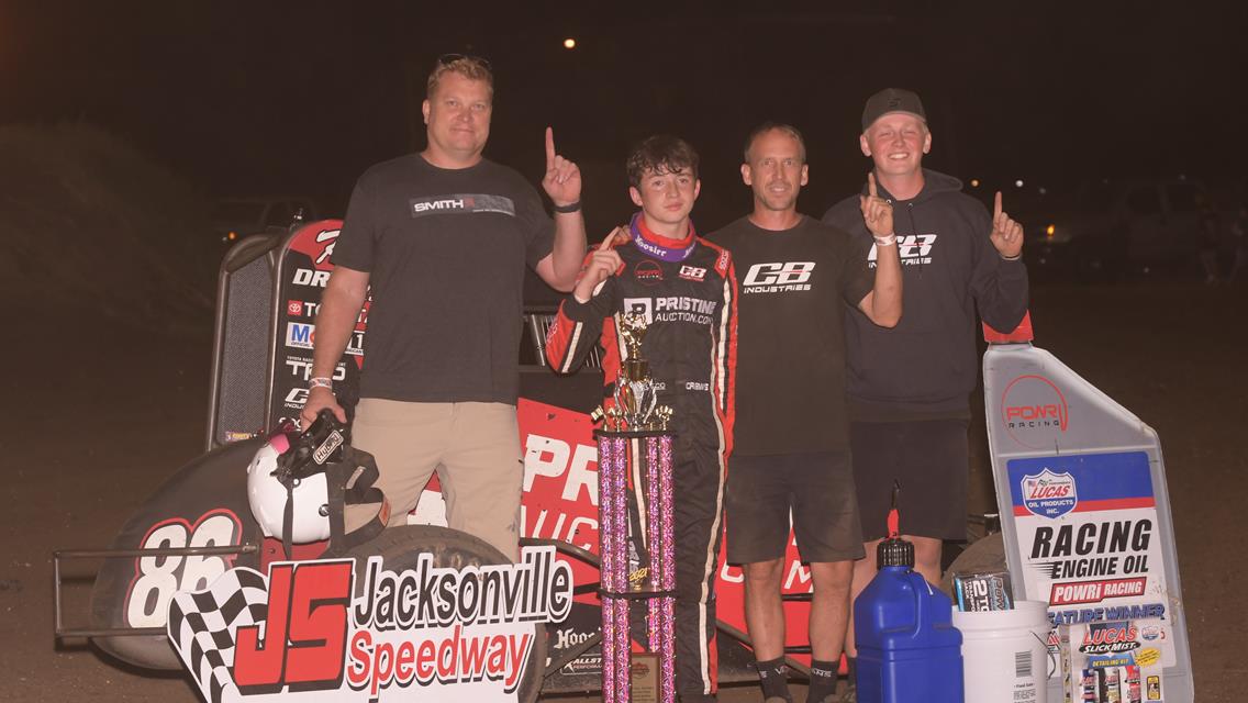 Crews Clicks Off Win No. Four with POWRi Midgets