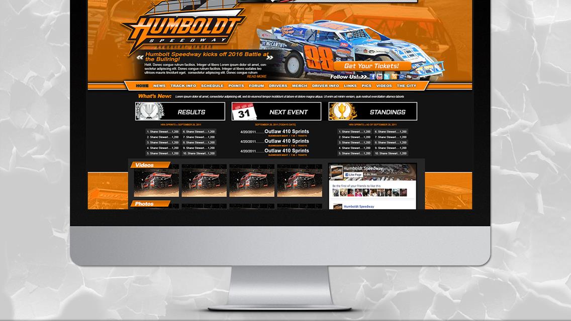 MyRacePass Establishes Pro Platinum Website for Humboldt Speedway