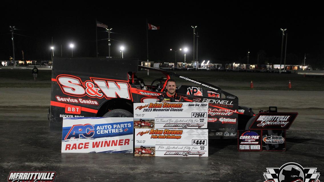 BRIAN STEVENS MEMORIAL NIGHT AT MERRITTVILLE BELONGS TO WILLIAMSON, FRIESEN, BAILEY, BEGOLO AND HARDY
