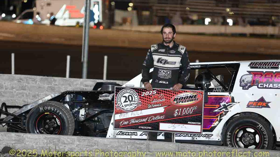 Laney and Avila take Anniversary checkers at Boone Speedway.