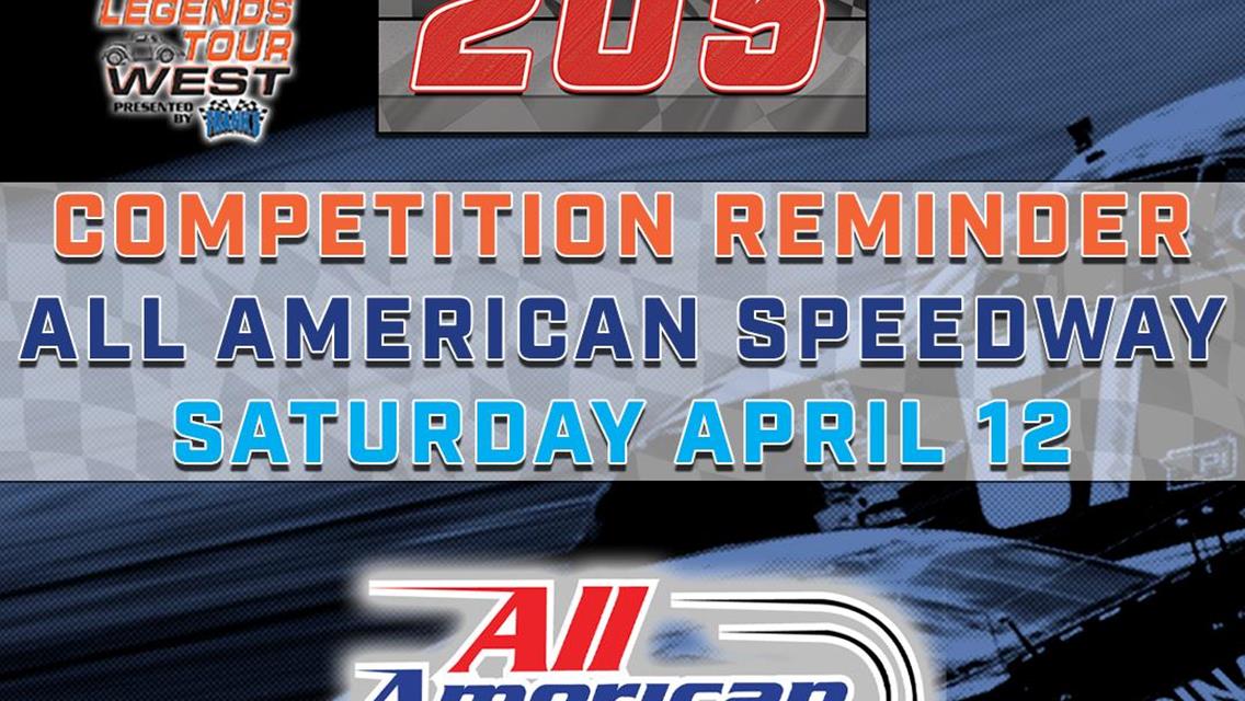 All American Speedway Competitor Parking Map for April 12