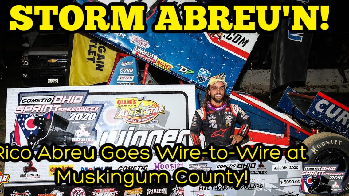 Rico Abreu goes wire-to-wire at Muskingum County Speedway for first All Star victory of 2020