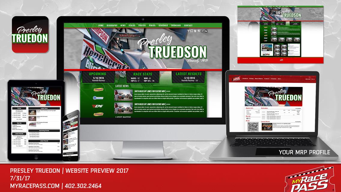 MyRacePass Establishes Pro Platinum Package for Presley Truedson