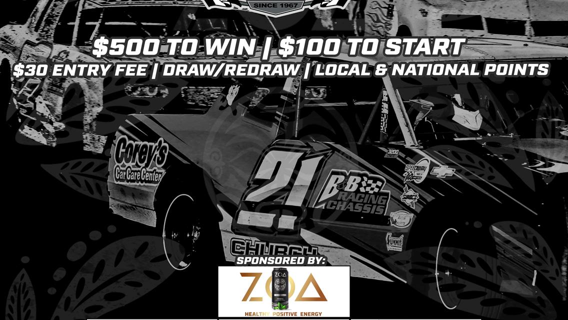 NEXT RACE: Friday, August 12 – IMCA SportMod Meet &amp; Greet | Fargo Food Truck Festival | IMCA Hobby Stock Special: Presented by ZOA Energy Drink