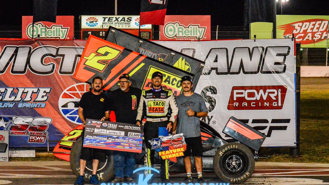 John Carney II Triumphant with POWRi Texas Sprint Series at Texas Motor Speedway