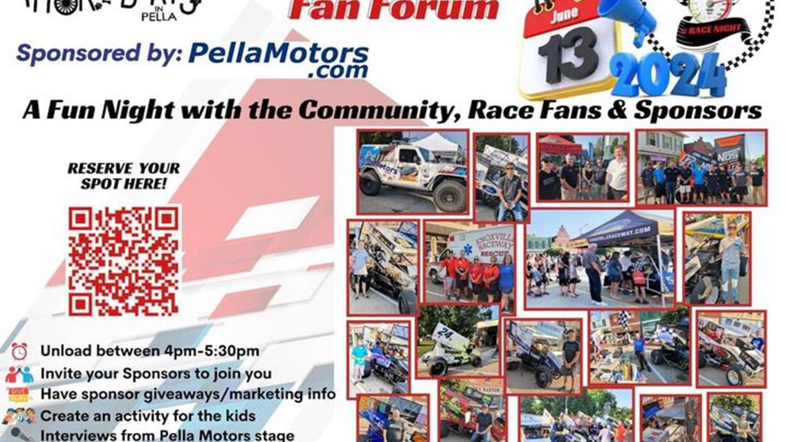 Pella #Racenight Fan Forum June 13, 2024
