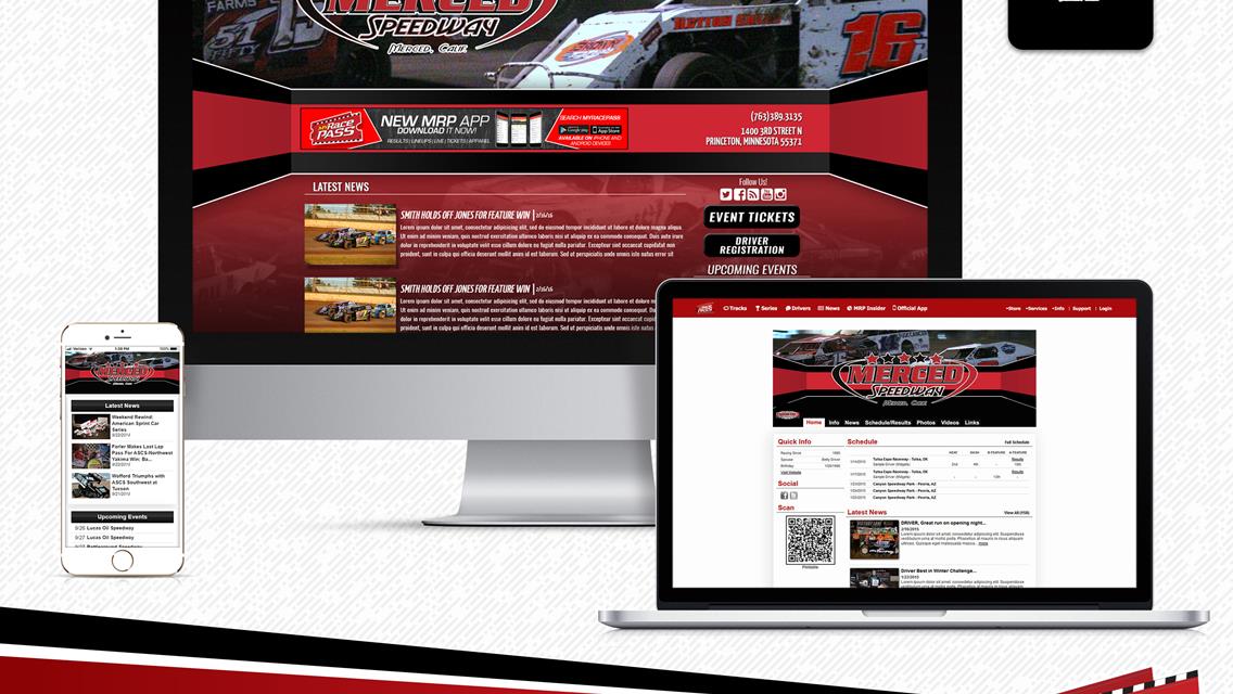 MyRacePass Generates New Track Website for Merced Speedway