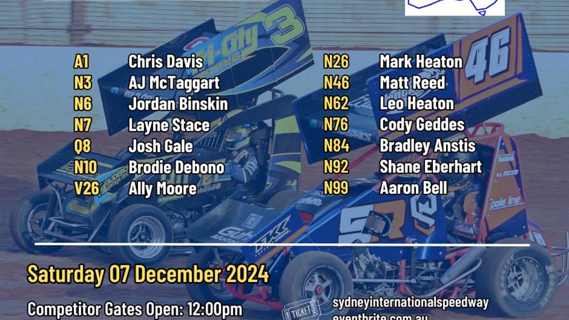 NSW Lightning Sprint Title and RSA Super Production nominations 7/12/2024