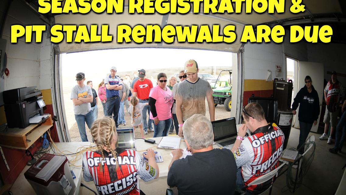 2017 Pit Stall Fees &amp; Free Registration Due