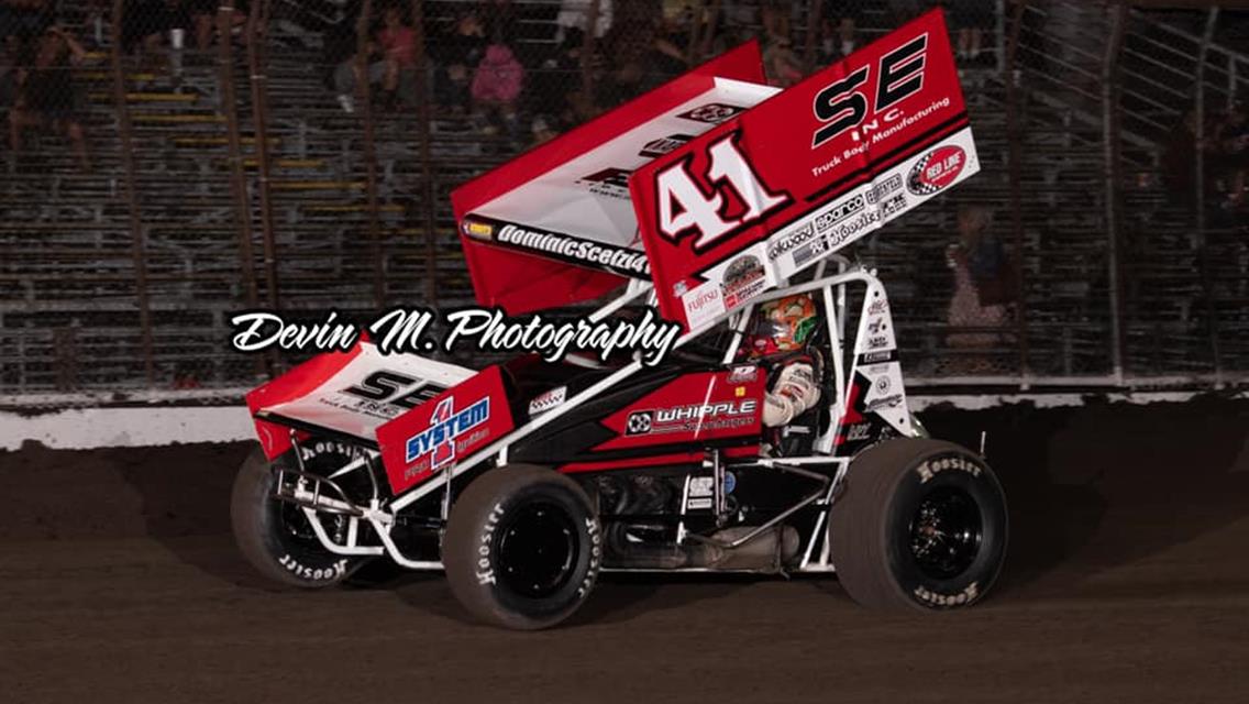 Dominic Scelzi Garners Top 10 During World of Outlaws Race at Merced Speedway