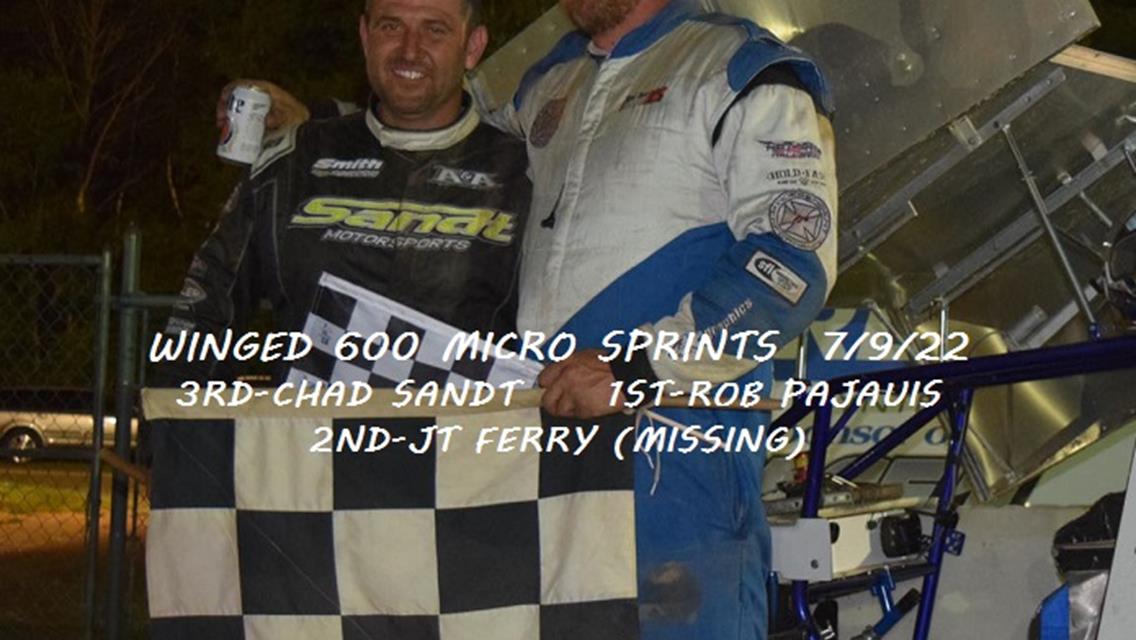 7/9/22 Winged 600 Micro Sprints Results
