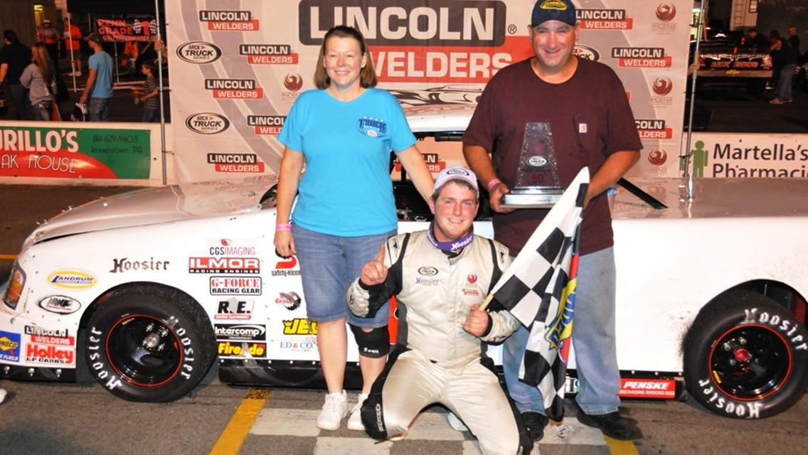 Cody Quarrick Steals His first ARCA Truck Series Win of Season ! Parks it in Lincoln Welders Victory Lane at Jennerstown !