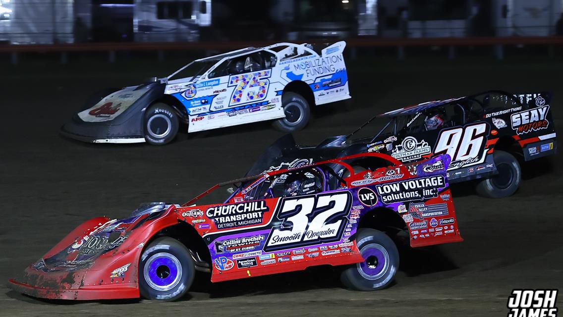 Farmer City Raceway (Farmer City, IL) – World of Outlaws Late Model Series – Illini 100 – April 11th-12th, 2025. (Josh James Artwork)