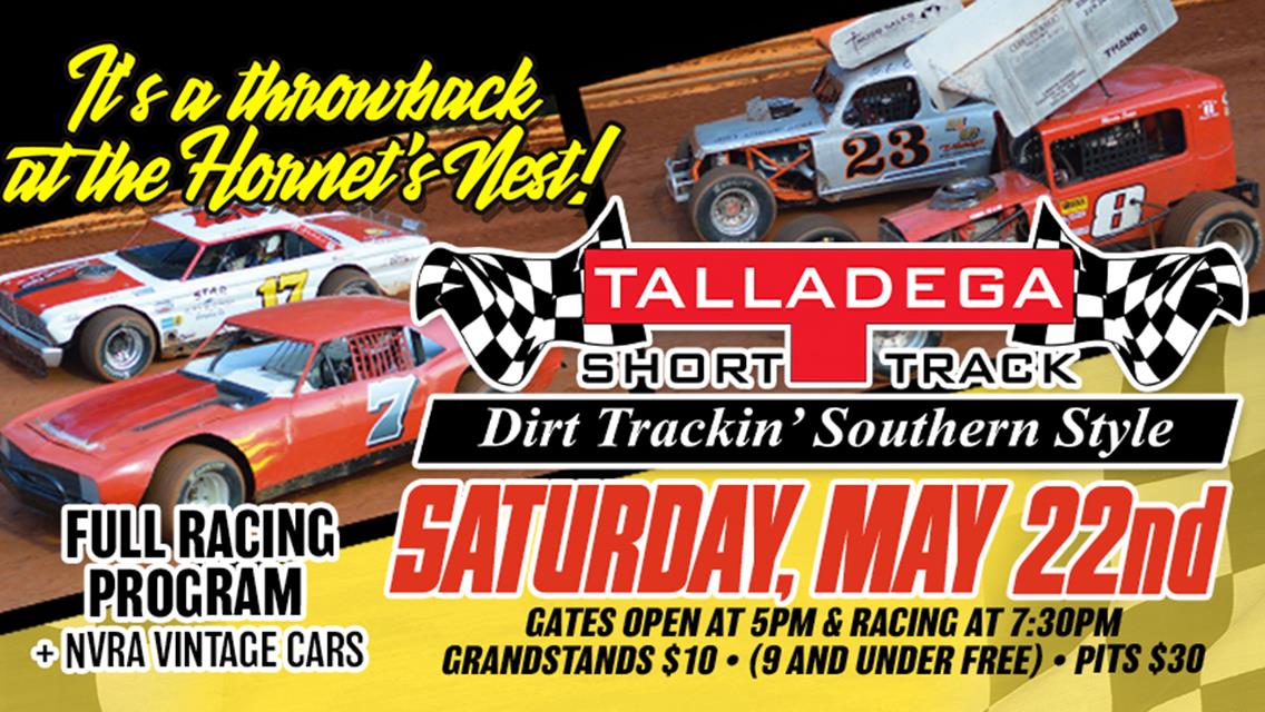 Talladega Short Track | NVRA Vintage Cars + Full Racing Program | May 22nd