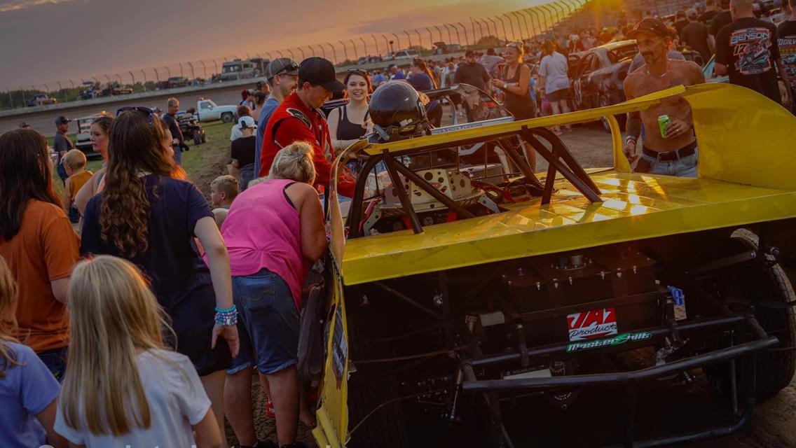 Kids Have a Great Time on Spire Credit Union Night at Wagamon&#39;s Ogilvie Raceway, as they got to &quot;Meet the Drivers&quot; during Intermission.